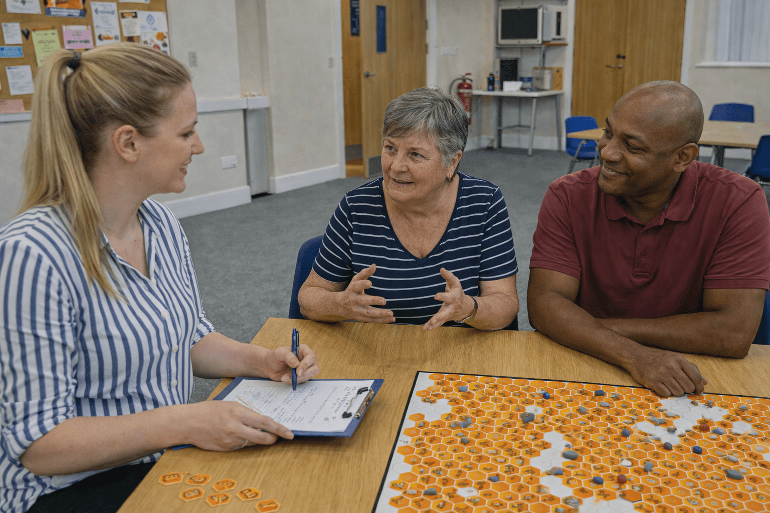 Bee The Change facilitated resident engagement session with participants sharing experiences and influencing decisions using the honeycomb board