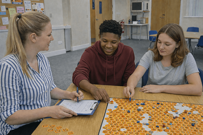 Bee The Change facilitated youth engagement session with participants using the honeycomb board to share ideas and influence outcomes